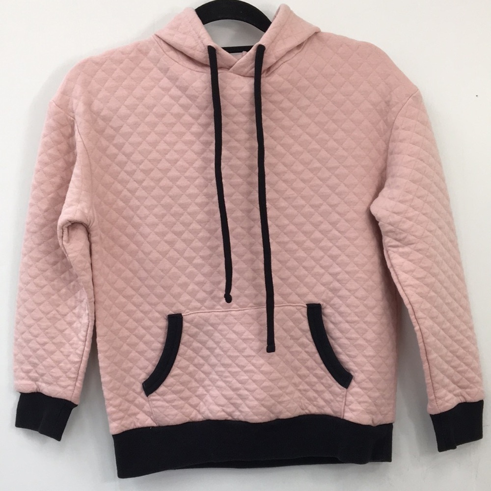 Lands End Women's Quilt Diamond Hooded Sweatshirt Size M EXCELLENT Condition